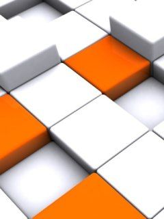 Geometryczny Wzór Pomarańczowo-Biały