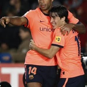 Thierry Henry i Lionel Messi Celebracja