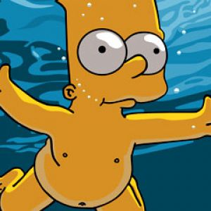 Bart Simpson Pływa