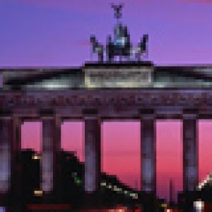 Brama Brandenburska o Zachodzie Słońca