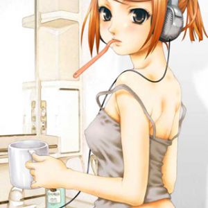Dziewczyna Anime z Słuchawkami