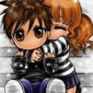Urocza ilustracja pary anime