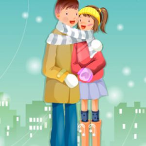 Para w zimowej krainie