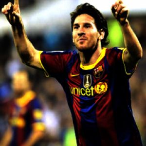 Lionel Messi Świętujący Gol