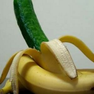 Zabawny banan i ogórek