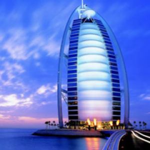 Burj Al Arab o Zachodzie Słońca
