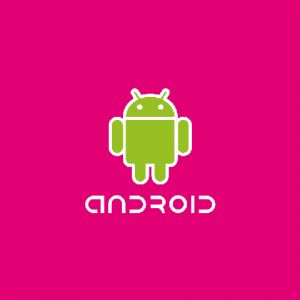 Logo Android na Różowym Tle