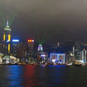 Nocny Widok na Hongkong