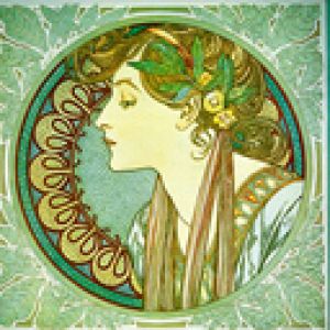 Profil Kobiety w Stylu Art Nouveau