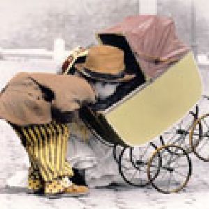 Zabawny Vintage Wózek Dziecięcy