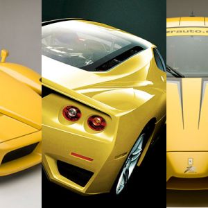 Żółte Ferrari Enzo samochód sportowy