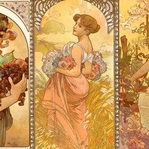 Kobiety Art Nouveau Alphonse'a Muchy