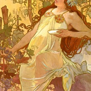 Kobieta Art Nouveau z Winogronami