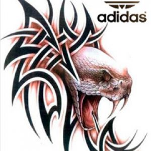 Sztuka Tribal Węża z Logo Adidas