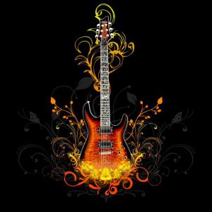 Gitara Elektryczna z Kwiatowym Wzorem