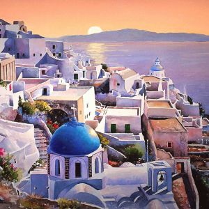 Zachód słońca w Santorini