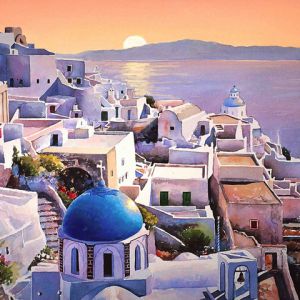 Zachód słońca w Santorini