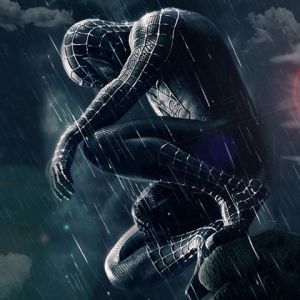 Spider-Man w deszczu