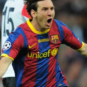 Lionel Messi Świętujący Gol