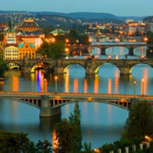 Widok Pragi o Zmierzchu