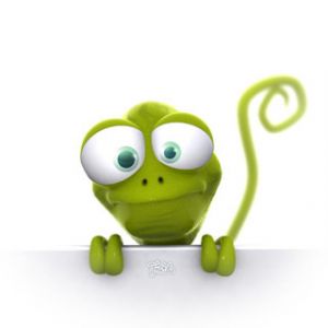 Zabawny Zielony Kameleon