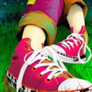 Kolorowe Sneakersy na Trawie