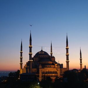 Mezquita Sultan Ahmed o Zachodzie Słońca