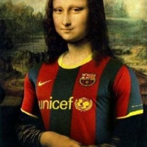 Mona Lisa w koszulce Barcelony