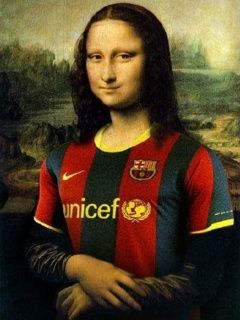 Mona Lisa w koszulce Barcelony
