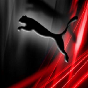 Logo Puma na czerwonym tle