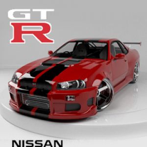 Nissan GT-R Czerwony Samochód Sportowy