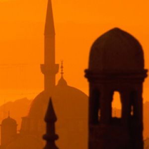 Silueta Meczetu o Zachodzie Słońca