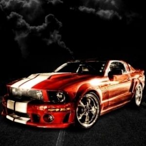 Czerwony Mustang GT