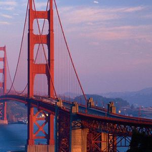 Most Golden Gate o Zachodzie Słońca