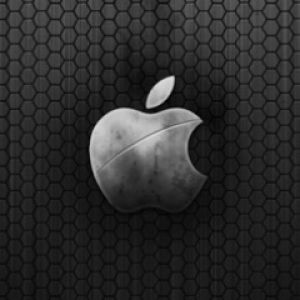 Logo Apple na hexagonalnym tle