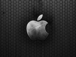 Logo Apple na hexagonalnym tle