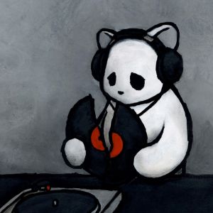 Panda z Słuchawkami