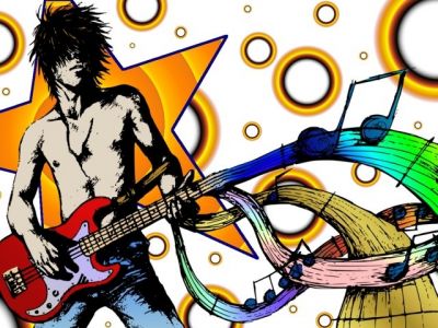 Muzyk Rockowy z Basem - wallpaper preview