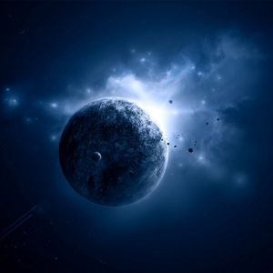 Mistyczna Niebieska Planeta w Kosmosie