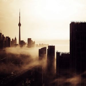 Skyline Toronto przy Zachodzie Słońca