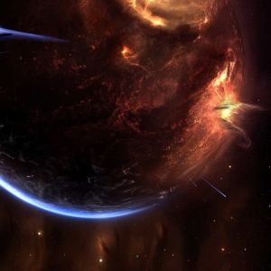 Galaktyczna Nebula i Planeta