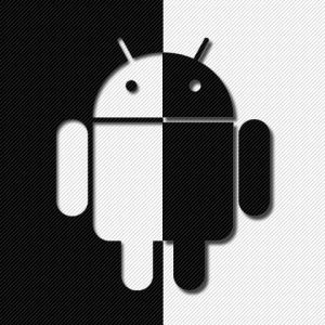 Czarno-białe logo Android