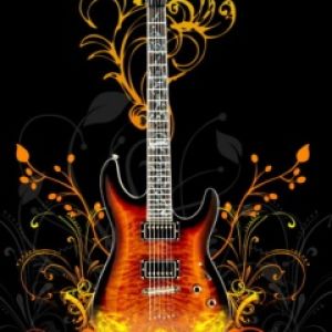 Gitara Elektryczna z Kwiatowym Wzorem
