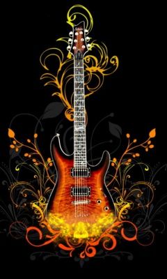 Gitara Elektryczna z Kwiatowym Wzorem