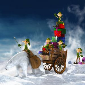 Święty Mikołaj i Niedźwiedź Polarny