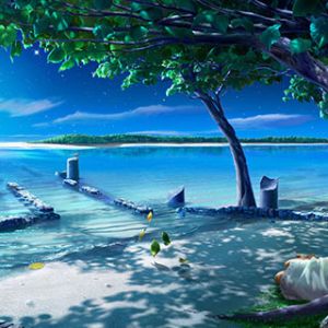 Spokój na Plaży w Blasku Księżyca