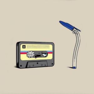 Retro Kaseta i Długopis