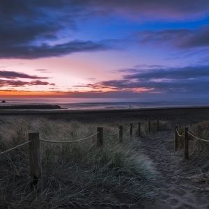 Spokojny Zachód Słońca na Plaży