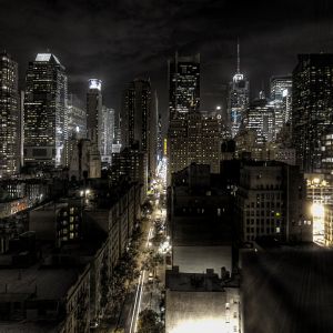 Nocne Skyline Nowego Jorku