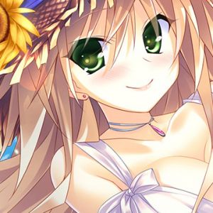 Urocza Dziewczyna Anime z Słonecznikiem
